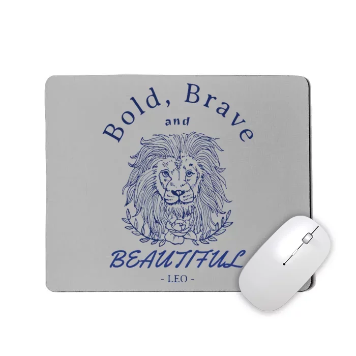 Leo Bold Brave Beautiful Zodiac Design Mousepad