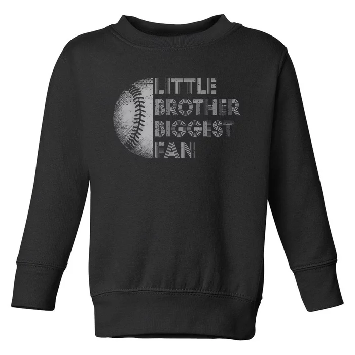 Little Brother Biggest Fan Baseball Season Gift For Toddler Sweatshirt