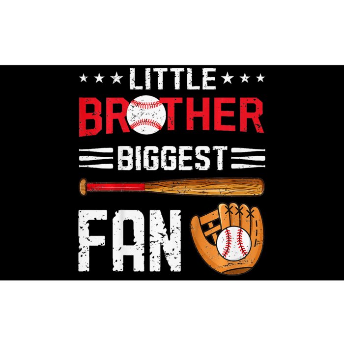 Little Brother Biggest Fan Baseball Family Bumper Sticker