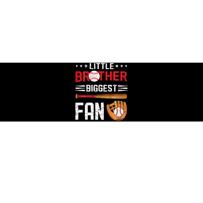 Little Brother Biggest Fan Baseball Family Bumper Sticker