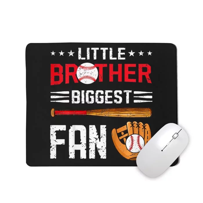 Little Brother Biggest Fan Baseball Family Mousepad