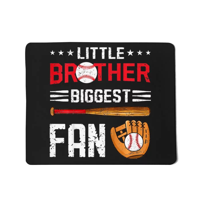 Little Brother Biggest Fan Baseball Family Mousepad