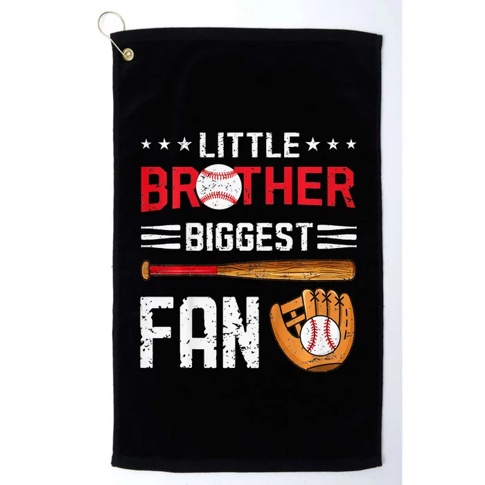 Little Brother Biggest Fan Baseball Family Platinum Collection Golf Towel