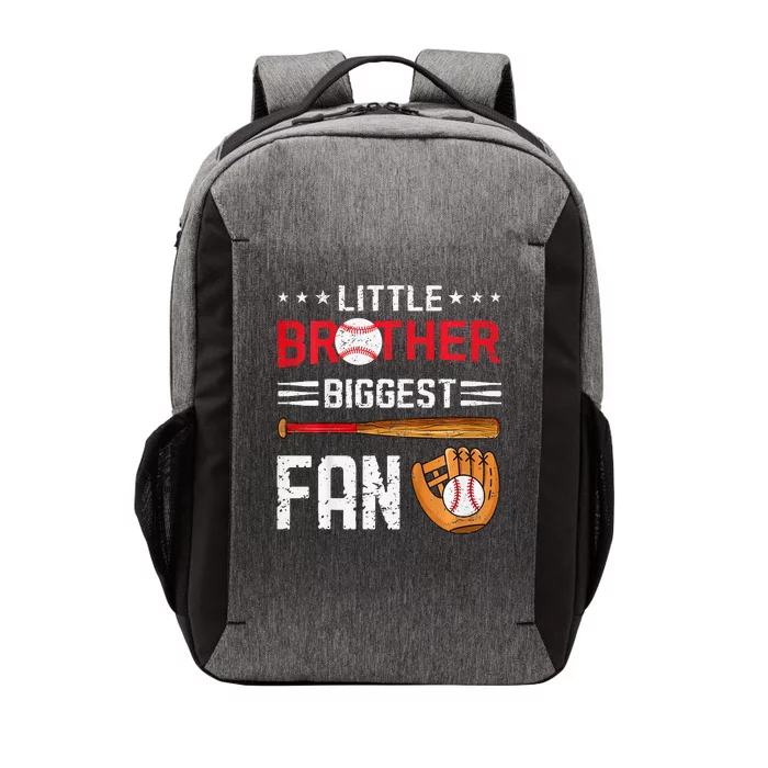 Little Brother Biggest Fan Baseball Family Vector Backpack