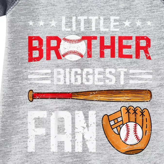 Little Brother Biggest Fan Baseball Family Infant Baby Jersey Bodysuit