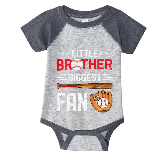 Little Brother Biggest Fan Baseball Family Infant Baby Jersey Bodysuit