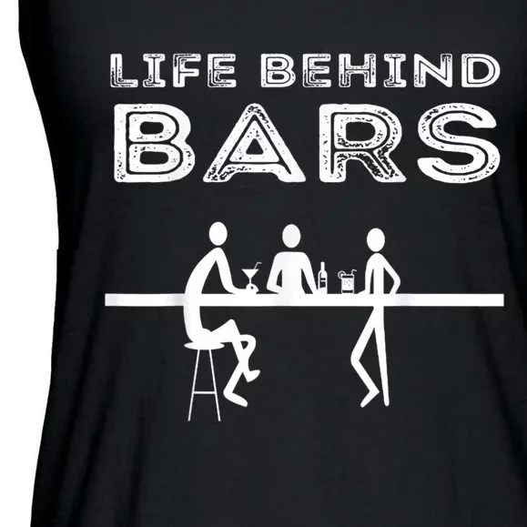 Life Behind Bars Bartender Ladies Essential Flowy Tank