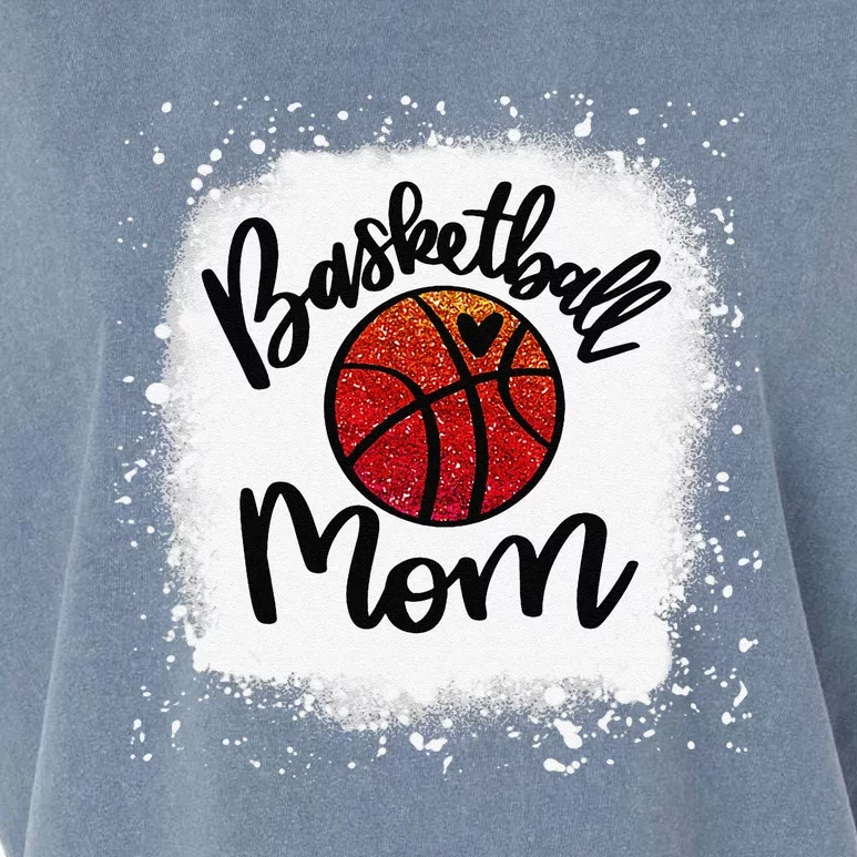 Leopard Bleached Basketball Mom Game Day Gift Garment-Dyed Women's Muscle Tee