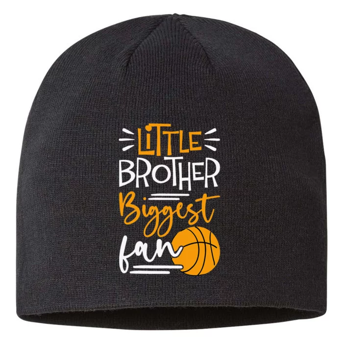 Little Brother Biggest Fan Basketball funny players 8 1/2in Sustainable Knit Beanie