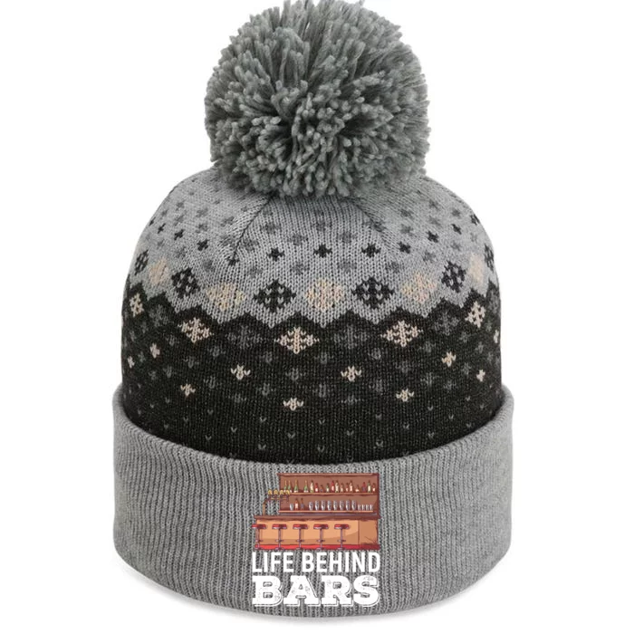 Life Behind Bars Bartender Alcohol Gift The Baniff Cuffed Pom Beanie