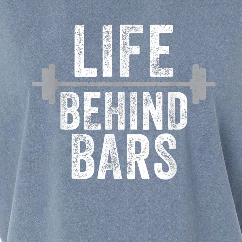 LIfe Behind Bars Weight Lifting Gym Workout Bodybuilding Garment-Dyed Women's Muscle Tee