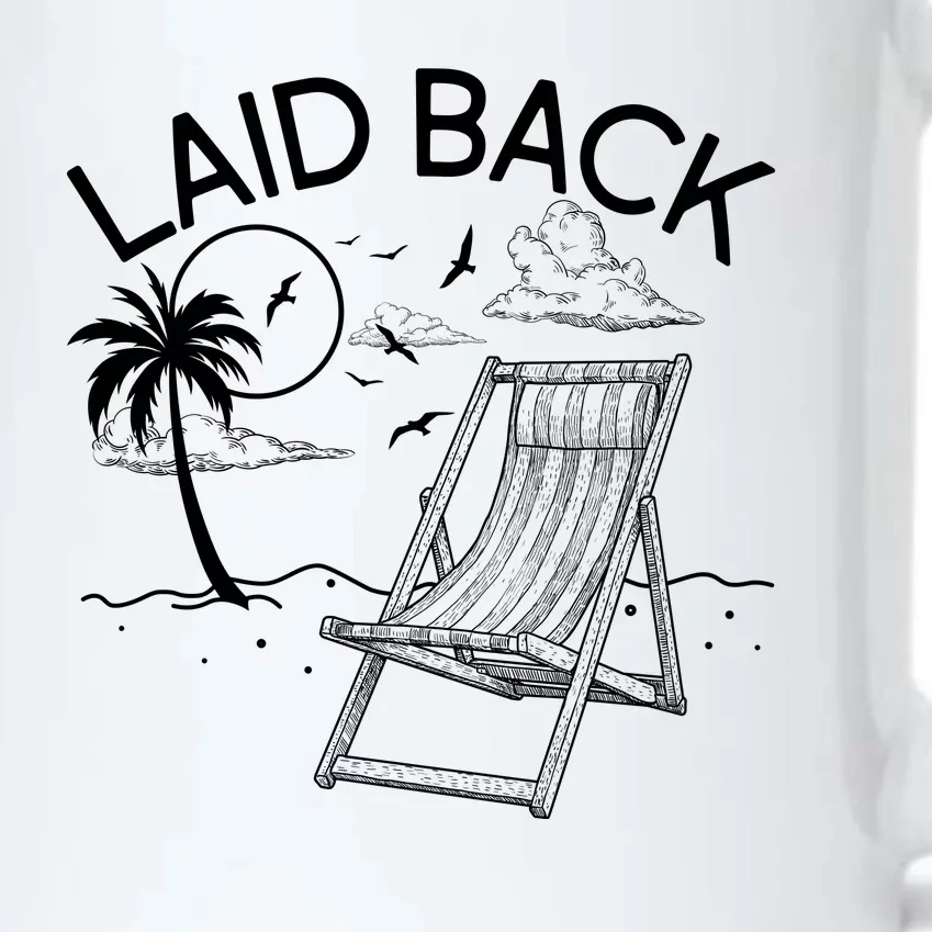 Laid Back Beach Vacation Time Black Color Changing Mug