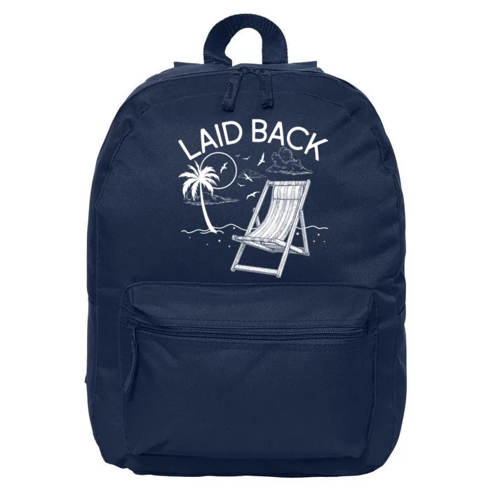 Laid Back Beach Vacation Time 16 in Basic Backpack