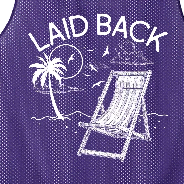 Laid Back Beach Vacation Time Mesh Reversible Basketball Jersey Tank