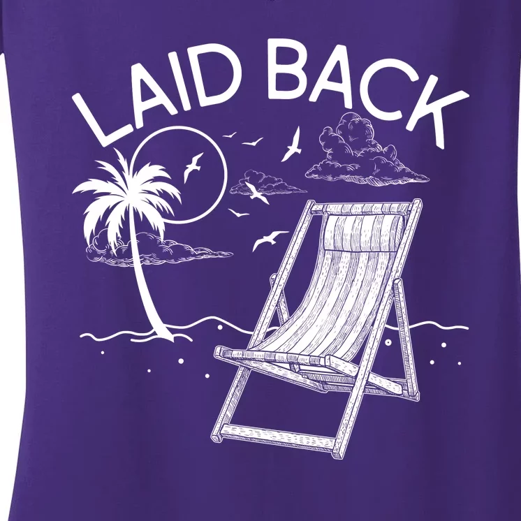 Laid Back Beach Vacation Time Women's V-Neck T-Shirt