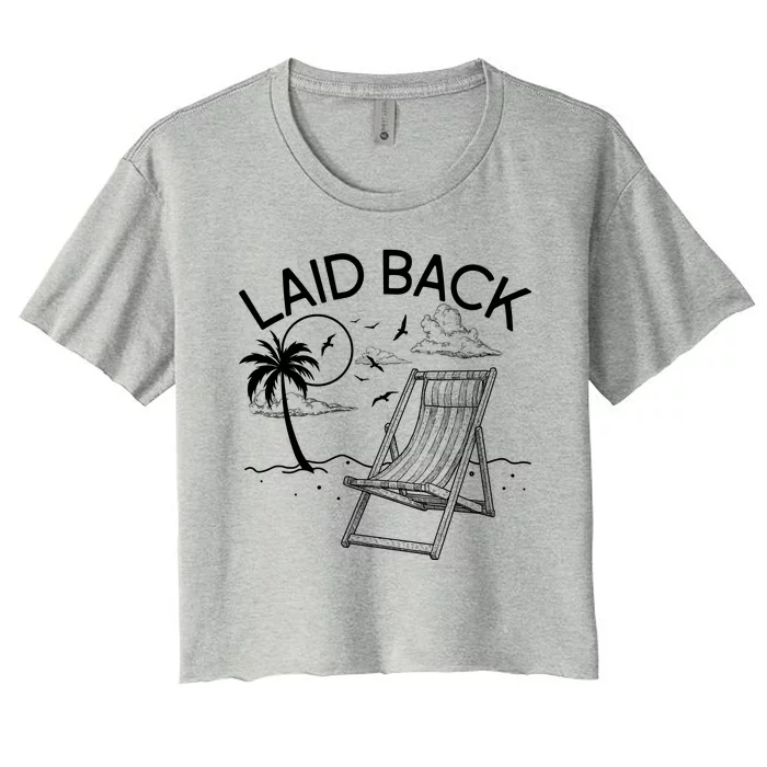 Laid Back Beach Vacation Time Women's Crop Top Tee