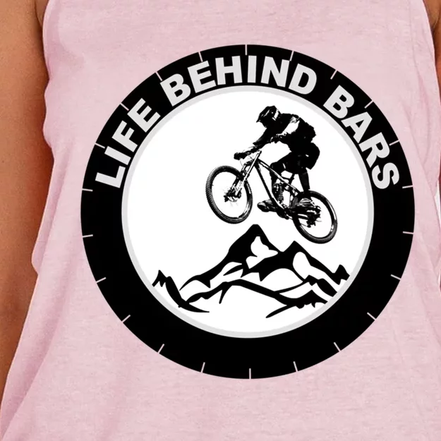 Life Behind Bars Cycling Gift Women's Knotted Racerback Tank