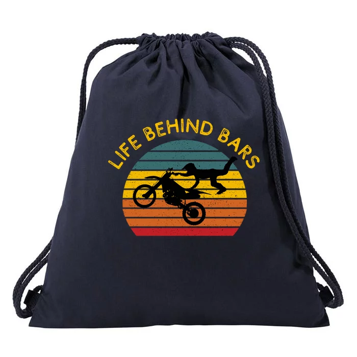 Life Behind Bars Dirt Bike Riding Mx Motocross Racing Gift Drawstring Bag