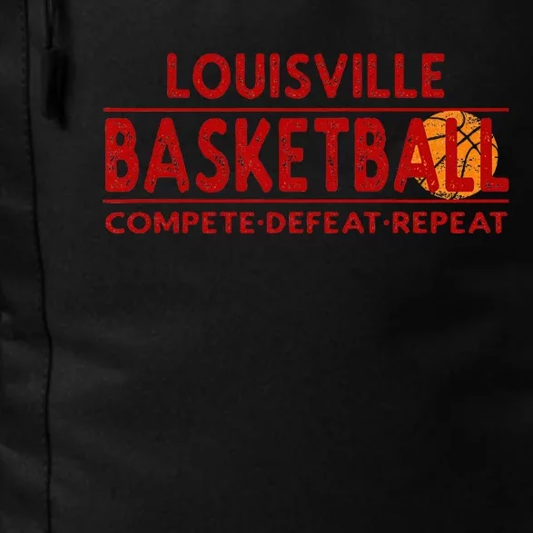 Louisville Basketball Compete Defeat Repeat Daily Commute Backpack