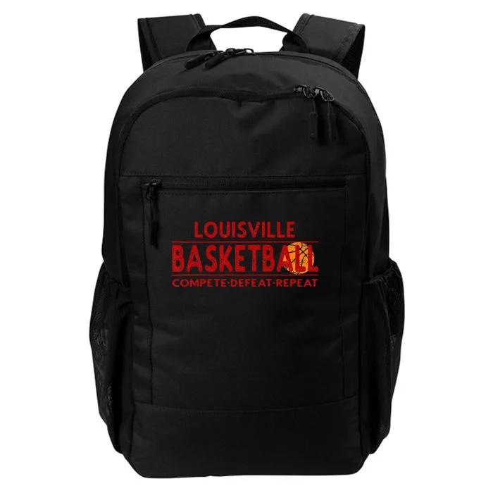 Louisville Basketball Compete Defeat Repeat Daily Commute Backpack