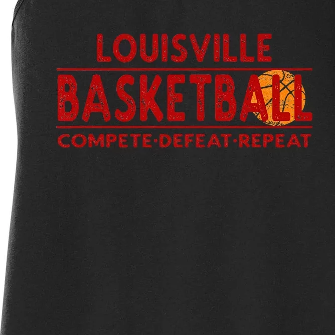 Louisville Basketball Compete Defeat Repeat Women's Racerback Tank