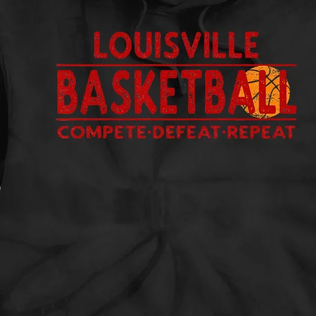 Louisville Basketball Compete Defeat Repeat Tie Dye Hoodie