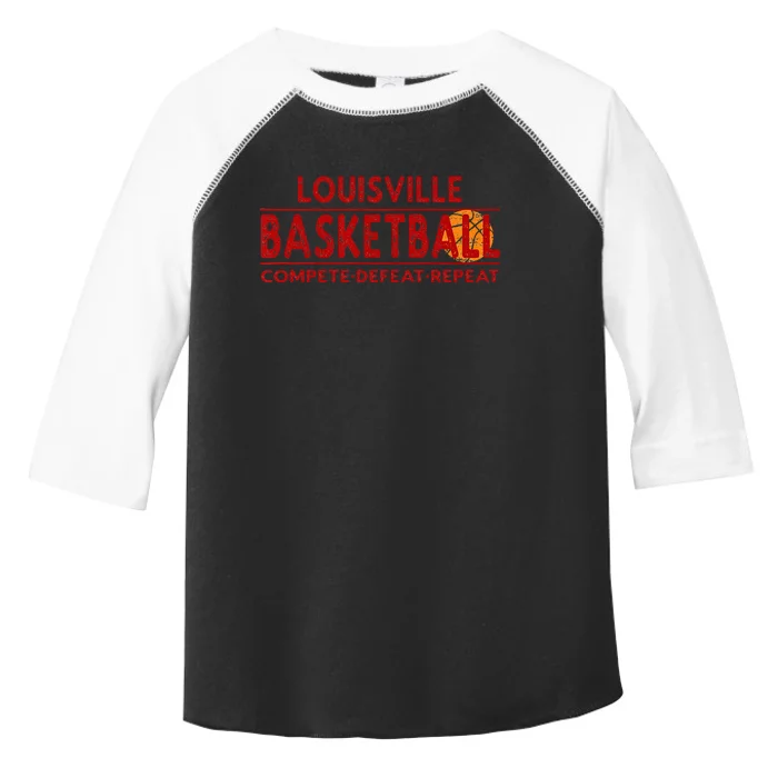 Louisville Basketball Compete Defeat Repeat Toddler Fine Jersey T-Shirt