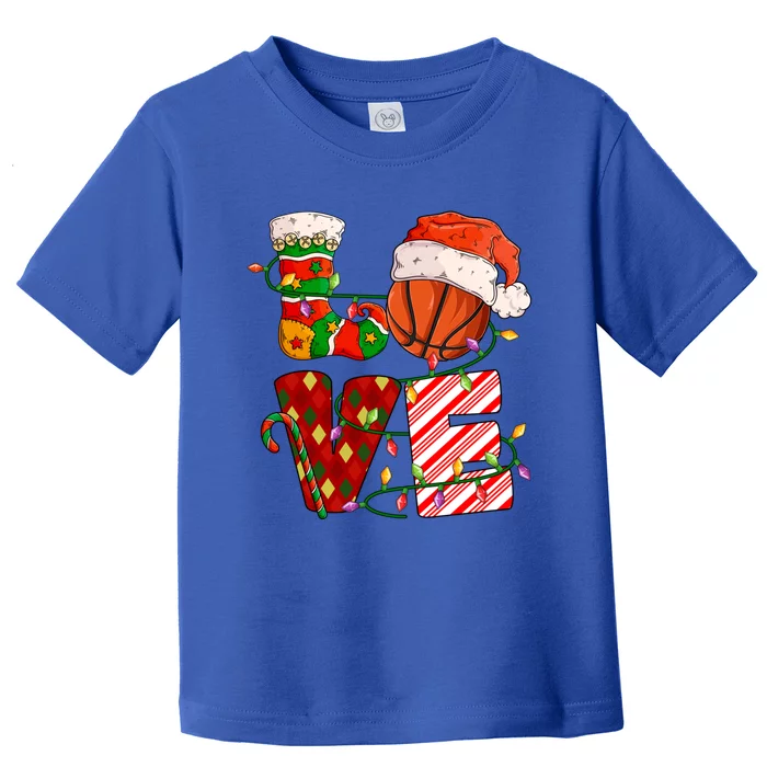 Love Basketball Christmas Basketball Player Xmas Party Gift Toddler T-Shirt