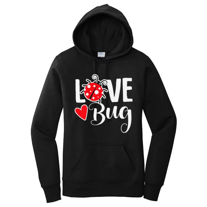 Love Bug Cute ValentineS Day Party Ladybug Women's Pullover Hoodie