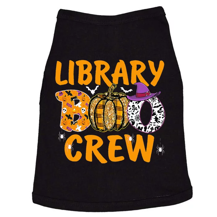 Library Boo Crew School Librarian Halloween Library Book Doggie Tank