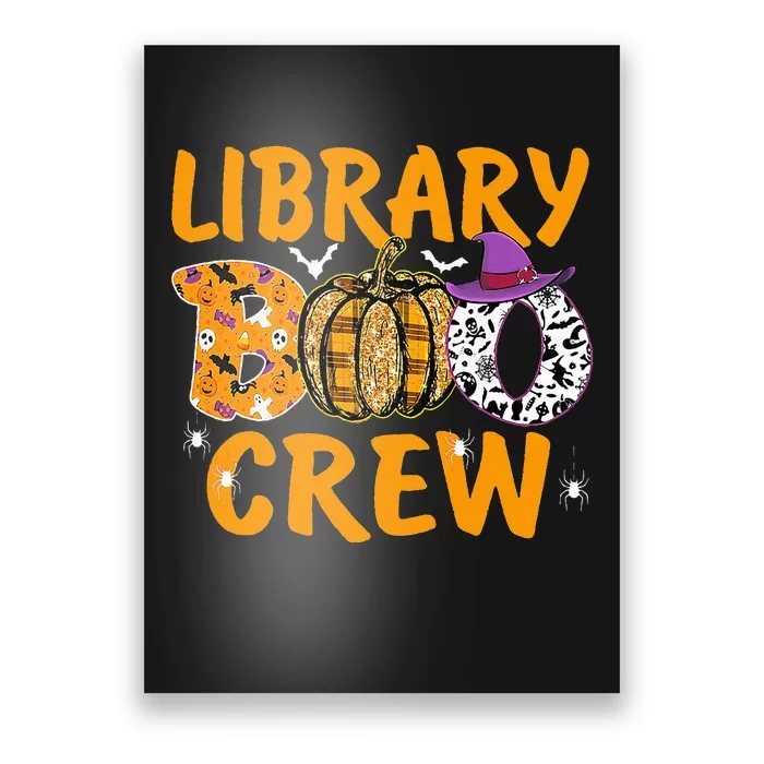 Library Boo Crew School Librarian Halloween Library Book Poster