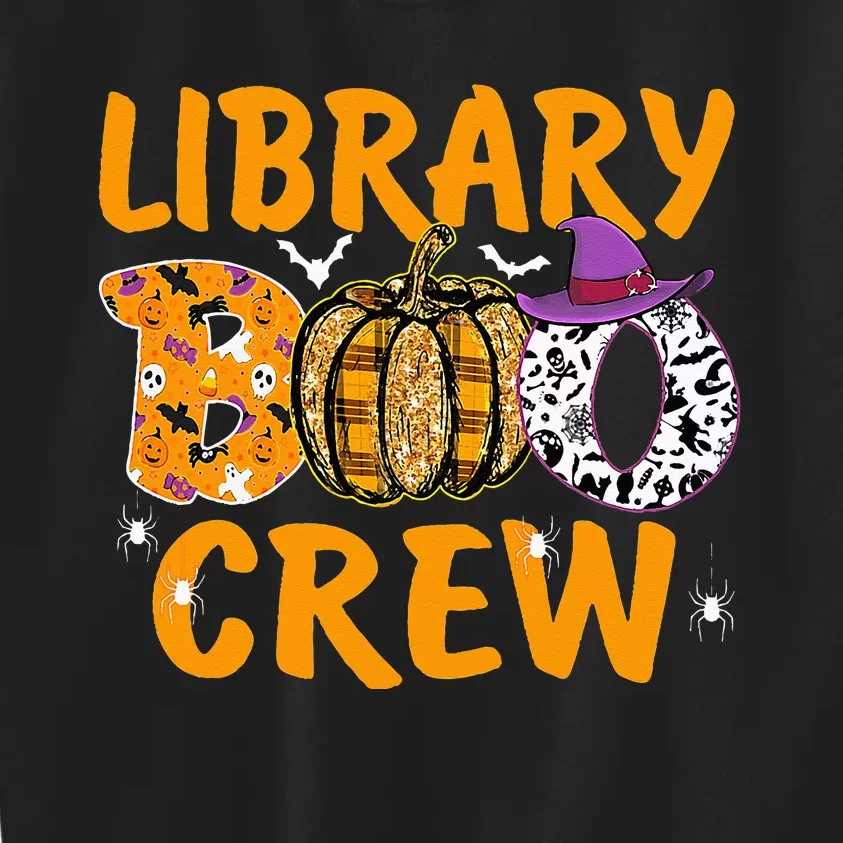 Library Boo Crew School Librarian Halloween Library Book Kids Sweatshirt