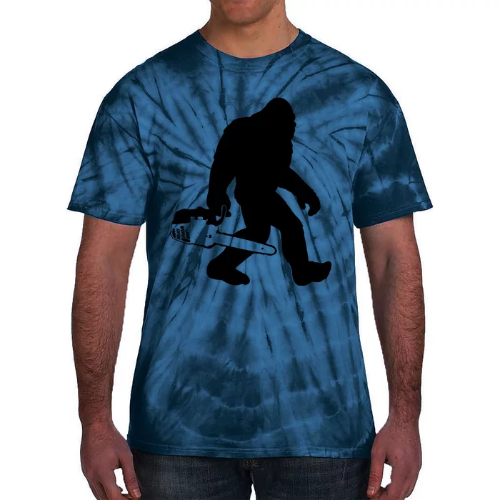 Lumberjack Bigfoot Chainsaw Sasquatch Logger Funny Tie-Dye T-Shirt