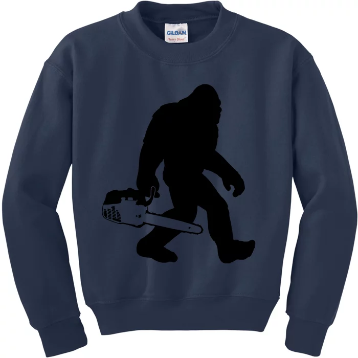 Lumberjack Bigfoot Chainsaw Sasquatch Logger Funny Kids Sweatshirt