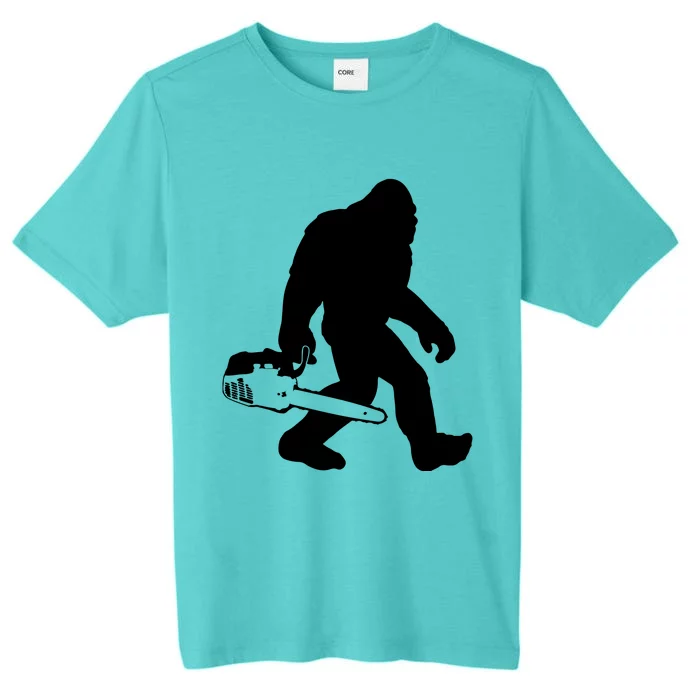 Lumberjack Bigfoot Chainsaw Sasquatch Logger Funny ChromaSoft Performance T-Shirt