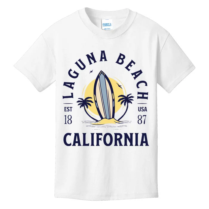 Laguna Beach California Surf Summer Vacation Vintage Kids T-Shirt