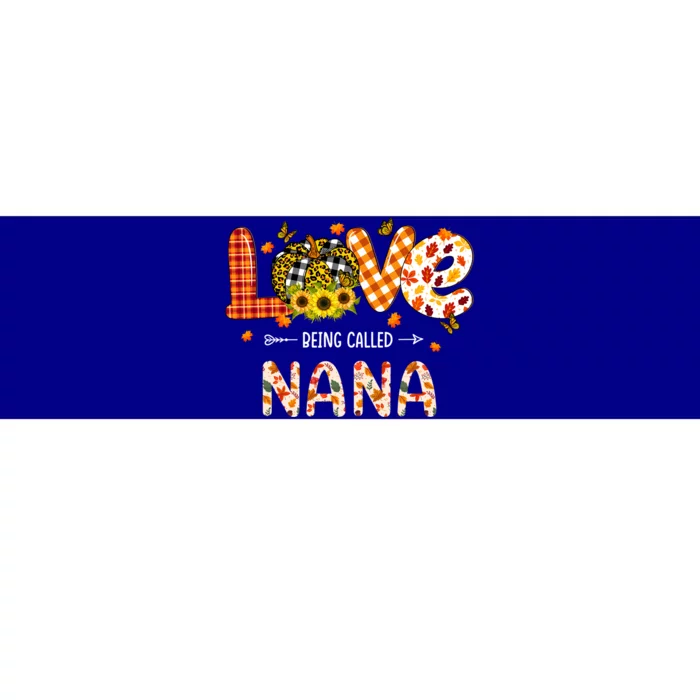 Love Being Called Nana Leopard Plaid Pumpkin Thanksgiving Gift Bumper Sticker