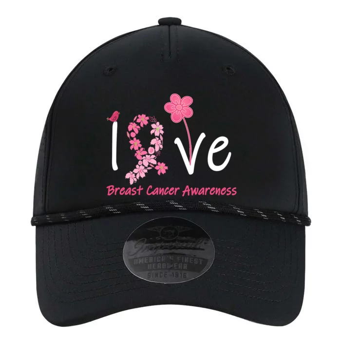 Love Breast Cancer Awareness Flower Ribbon Performance The Dyno Cap