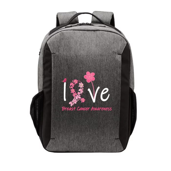 Love Breast Cancer Awareness Flower Ribbon Vector Backpack