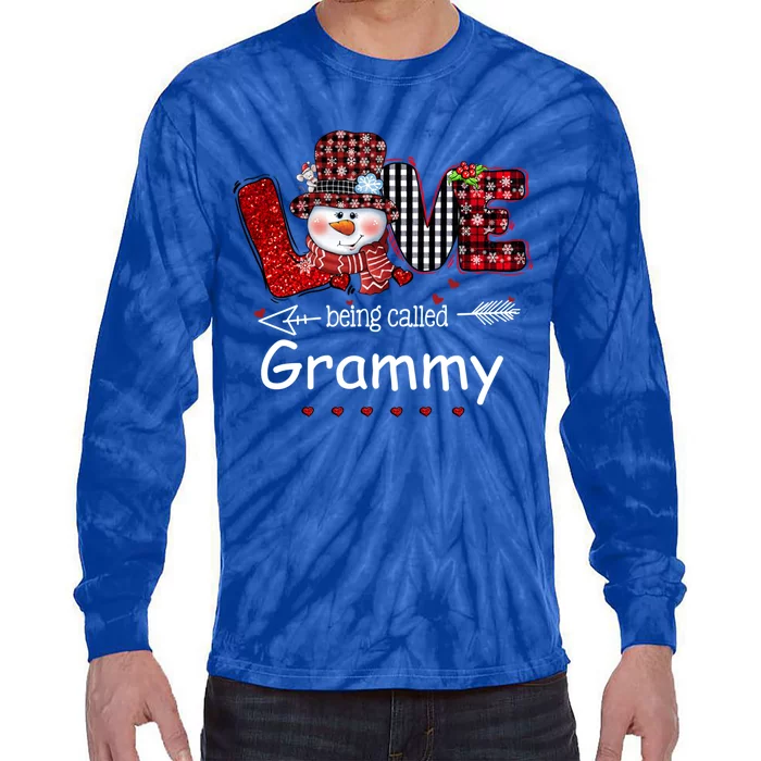 Love Being Called Grammy Snow Christmas Red Plaid Xmas Funny Gift Tie-Dye Long Sleeve Shirt