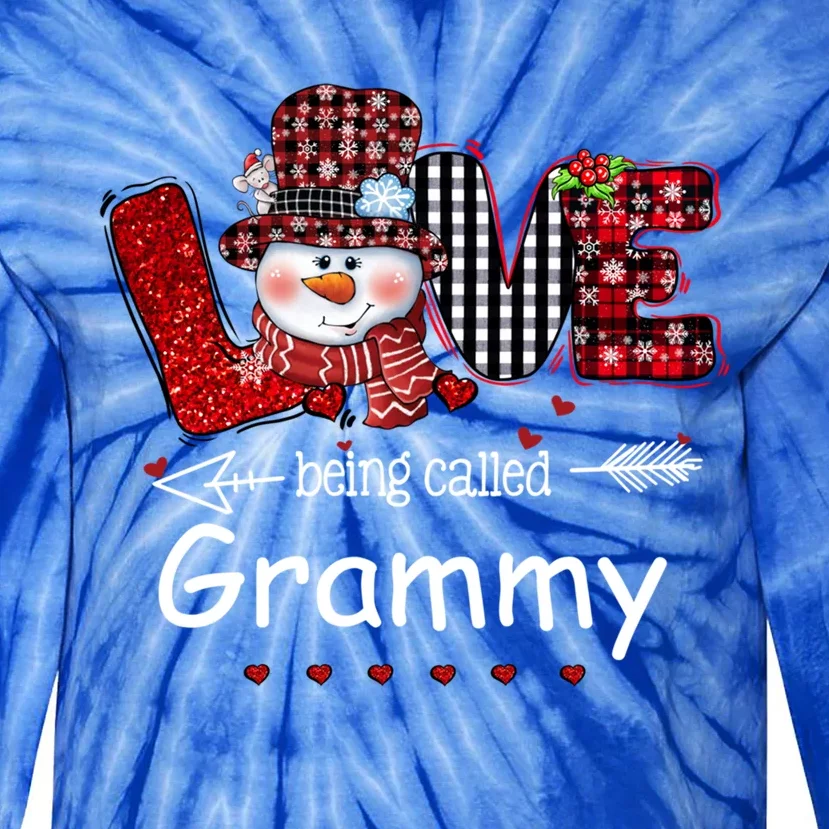 Love Being Called Grammy Snow Christmas Red Plaid Xmas Funny Gift Tie-Dye Long Sleeve Shirt