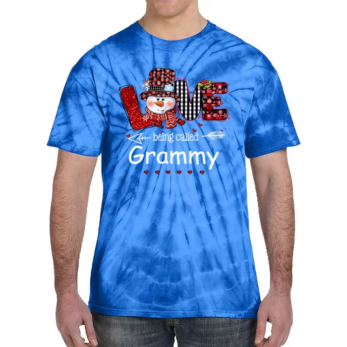 Love Being Called Grammy Snow Christmas Red Plaid Xmas Funny Gift Tie-Dye T-Shirt