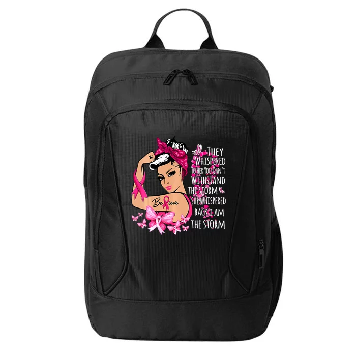 Leapard Breast Cancer Awareness Warrior Support Believe City Backpack