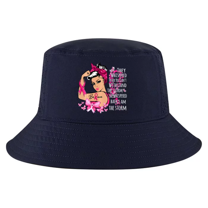 Leapard Breast Cancer Awareness Warrior Support Believe Cool Comfort Performance Bucket Hat