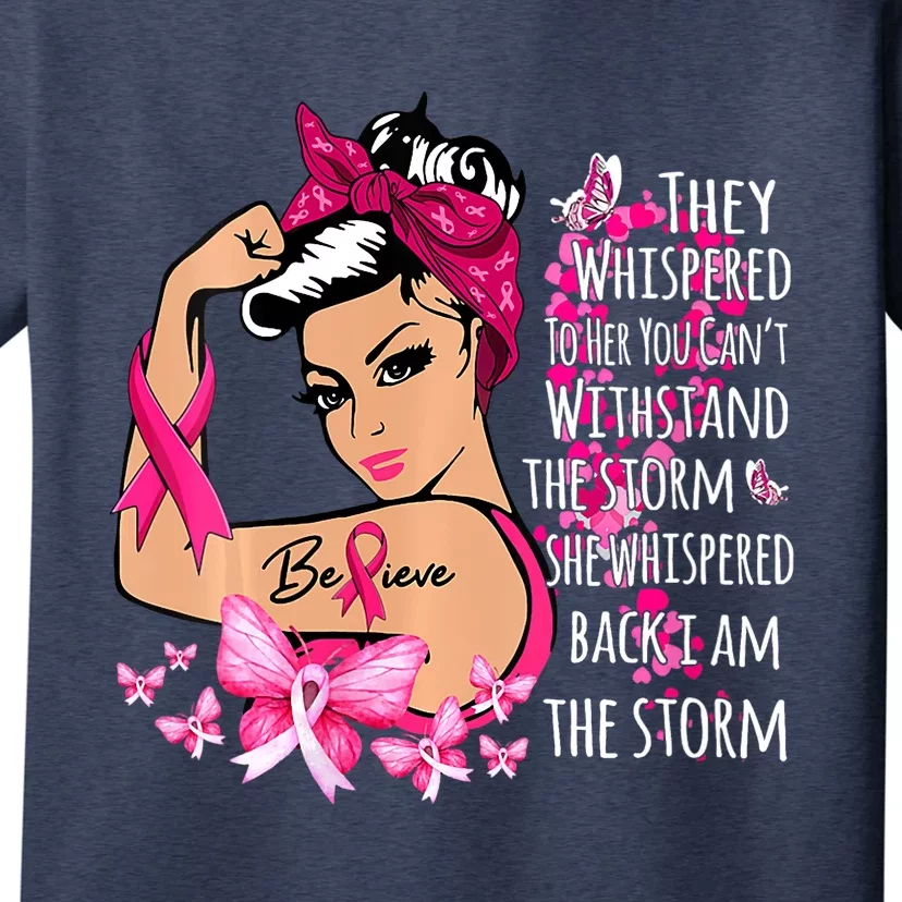 Leapard Breast Cancer Awareness Warrior Support Believe T-Shirt