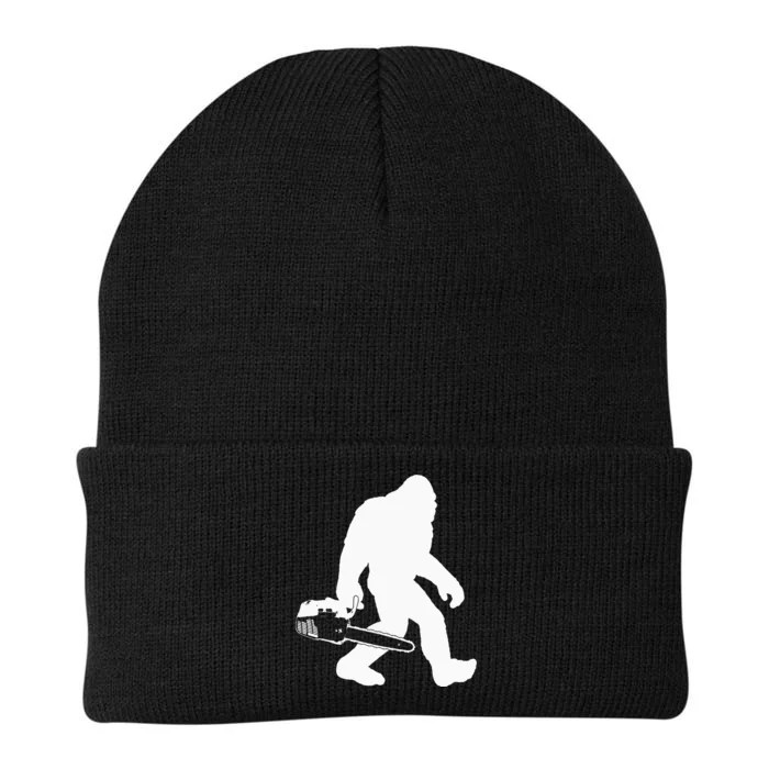 Lumberjack Bigfoot Chainsaw Sasquatch Logger Funny Gift Knit Cap Winter Beanie