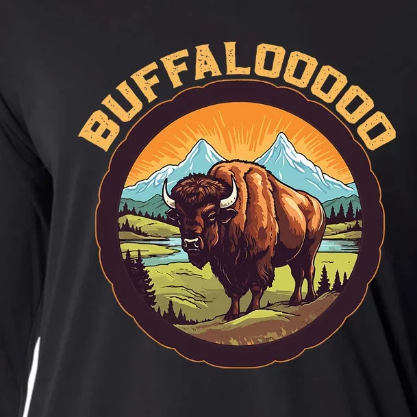 Lucky Buffalo Casino Slot Machine Buffalooooo Gambling Cooling Performance Long Sleeve Crew