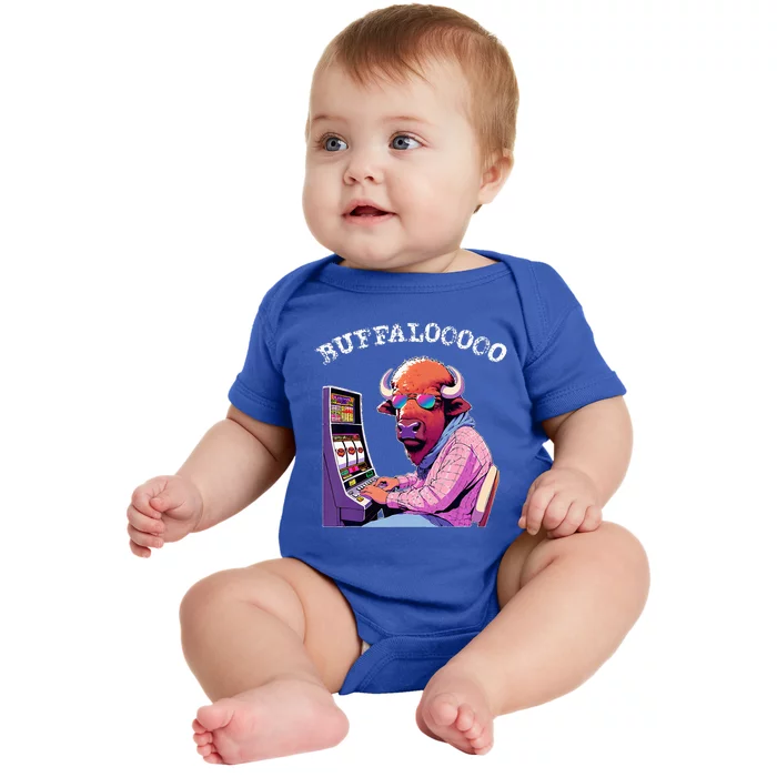 Lucky Buffalo Casino Slot Machine Buffalooooo Gambling Baby Bodysuit