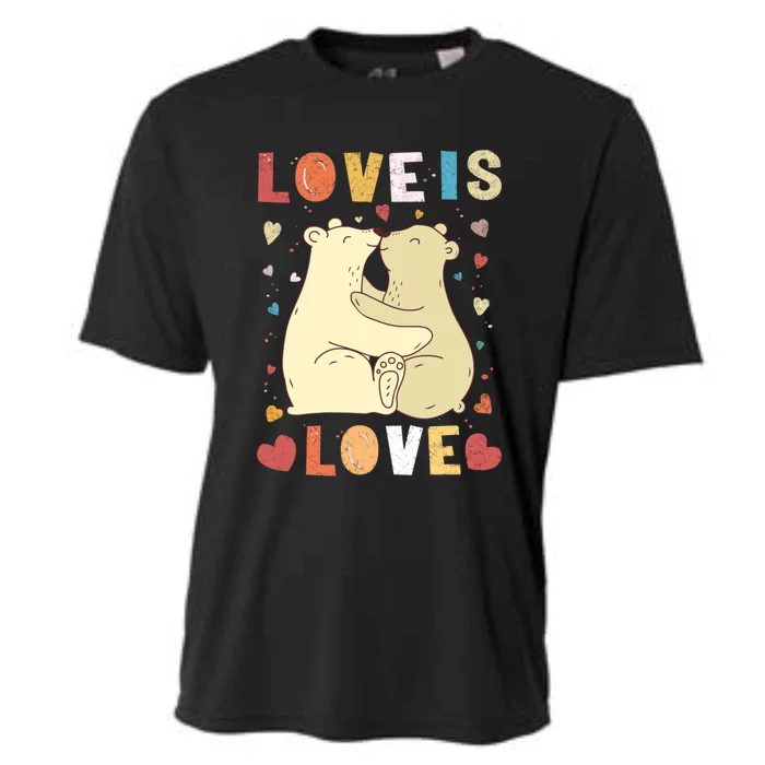 Love Bear Couple Meaningful Gift Love Is Love Meaningful Gift Cuddly Bears Gift Cooling Performance Crew T-Shirt