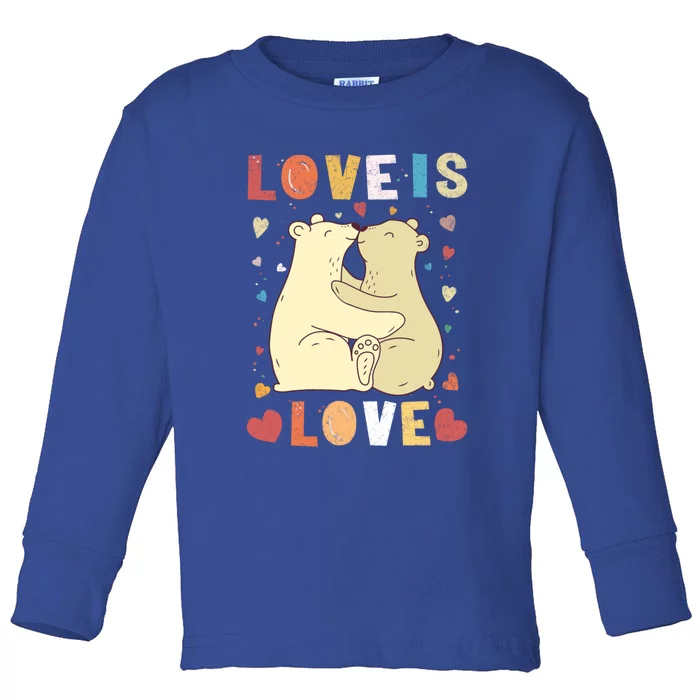 Love Bear Couple Meaningful Gift Love Is Love Meaningful Gift Cuddly Bears Gift Toddler Long Sleeve Shirt